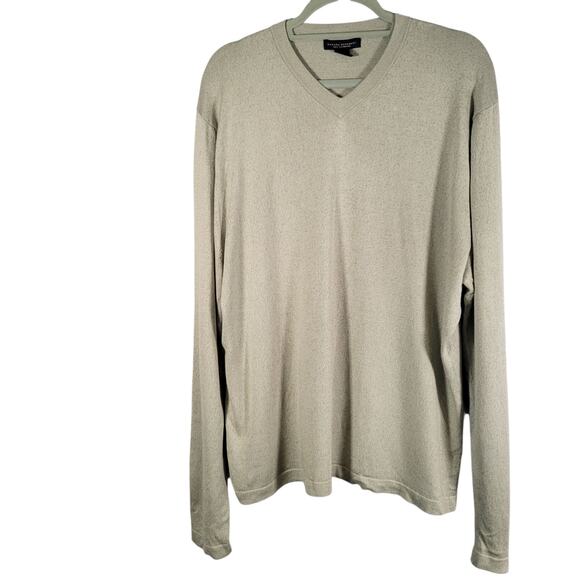 Banana Republic Silk Cashmere Sweater Men's XL Light Green V-Neck READ FLAW - Picture 1 of 9